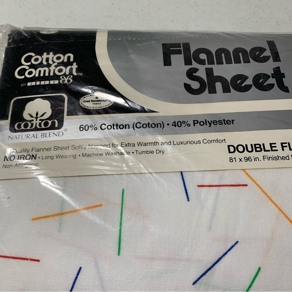 New Vtg Flannel Sheet Flat Sheet Chrome Antics Double Flat Sheet BNWOT sealed - Picture 2 of 3